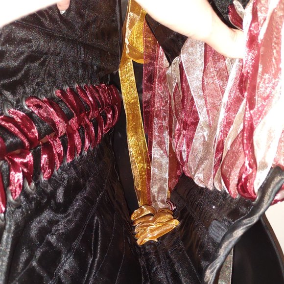 May Faire Moon Over Bust Boned Corset Custom Corset Goth Corset Rose Embroidered - Picture 3 of 15